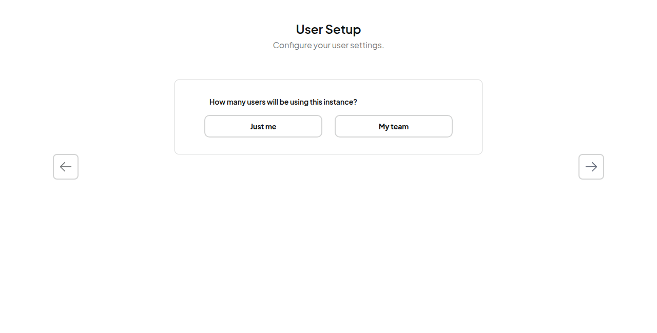 User Setup
